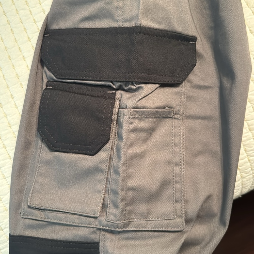 NWT Powerfix Men's Size 32 Gray Work Cargo Pants with Black Reinforced Panels - Picture 10 of 11